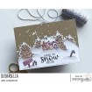 NORTH POLE BACKDROP RUBBER STAMP